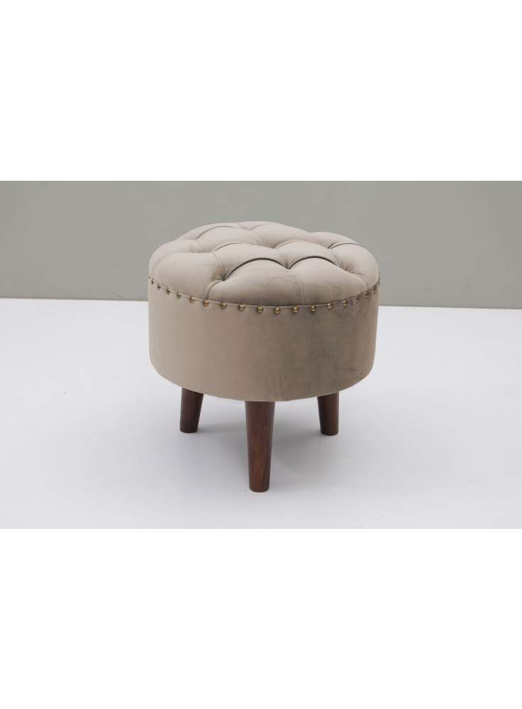 BEIGE TUFFTED STOOL