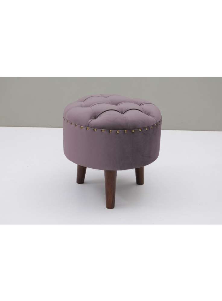 PURPLE TUFFTED STOOL