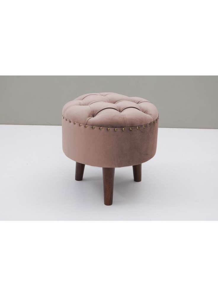 BLUSH PINK TUFFTED STOOL