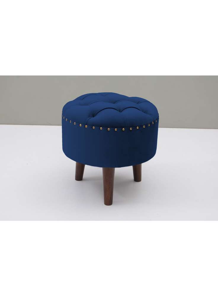 COBALT BLUE TUFFTED STOOL