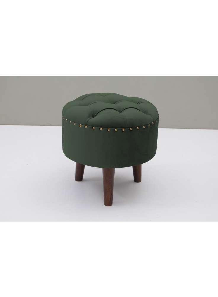 SAP GREEN TUFFTED STOOL